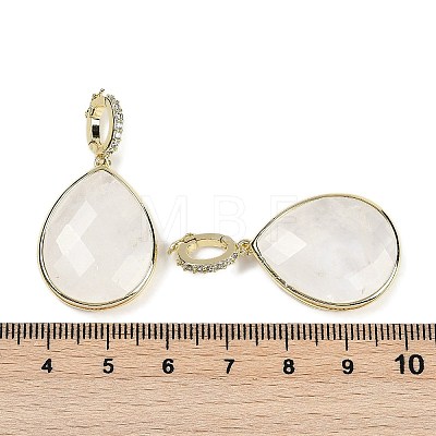 Natural Quartz Crystal Faceted Teardrop Pendants G-B126-04G-06-1