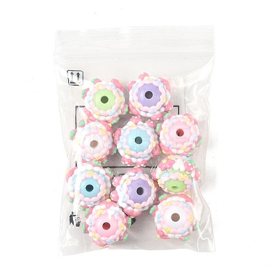 10Pcs 5 Colors Opaque Acrylic Beads MACR-FS0002-35-1