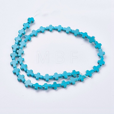 Synthetic Turquoise Beads Strands G-E474-02A-12x16m-1