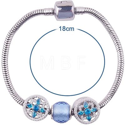 304 Stainless Steel European Style Bracelets for Jewelry Making STAS-PH0006-02B-1