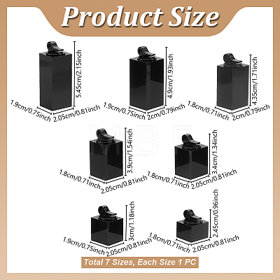 7Pcs 7 Sizes Acrylic Ring Display Riser Stand Sets ODIS-WH0099-256B-1