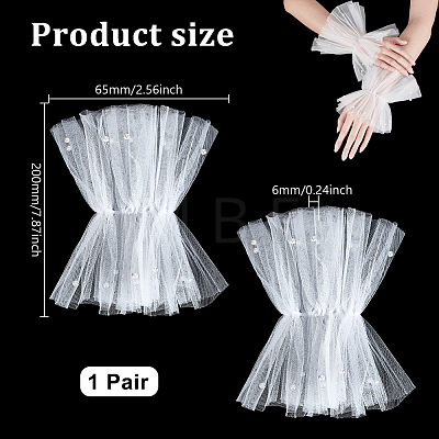 Gauze Lady Tulle Lace Oversleeve AJEW-WH0596-070A-1