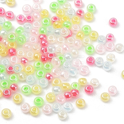 4800Pcs 6 Colors 12/0 Imitation Jade Glass Seed Beads SEED-YW0001-30-1