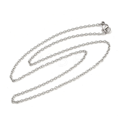 Tarnish Resistant Unisex Classic Plain 304 Stainless Steel Mens Womens Cable Chain Necklaces STAS-O037-83P-1