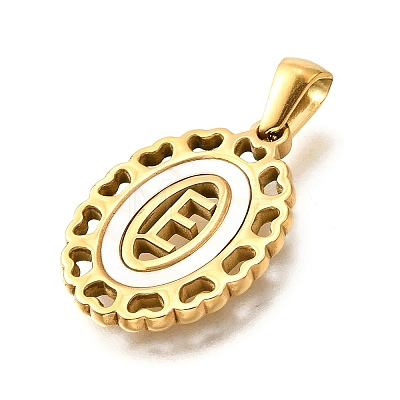 Golden 304 Stainless Steel Pendants STAS-K300-02G-E-1