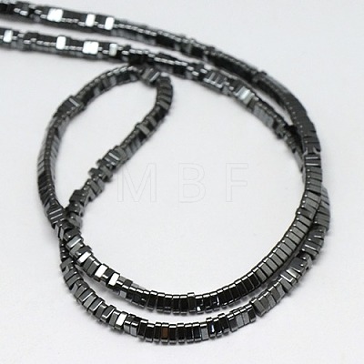 Electroplate Non-magnetic Synthetic Hematite Beads Strands G-J174-3x3mm-07-1