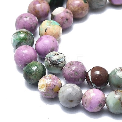 Natural Lepidolite/Purple Mica Stone Beads Strands G-F715-113B-1