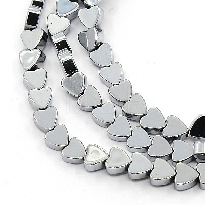 Grade A Electroplate Non-magnetic Synthetic Hematite Heart Beads Strands G-O002-02A-1