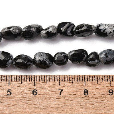 Natural Snowflake Obsidian Beads Strands G-K395-A04-01-1