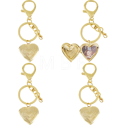 4Pcs Brass Locket Pendant Decorations KEYC-HS00021-1