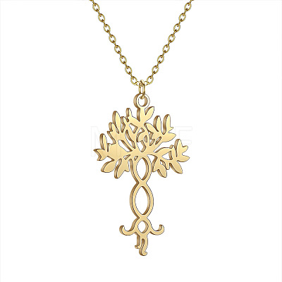 304 Stainless Steel Laser Cut Pendant Necklaces FS-WGA4904-29-1