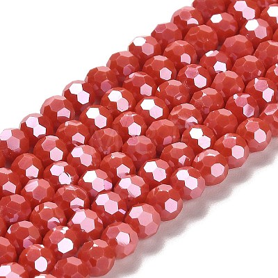 Electroplate Opaque Glass Beads Strands EGLA-A035-P6mm-A03-1