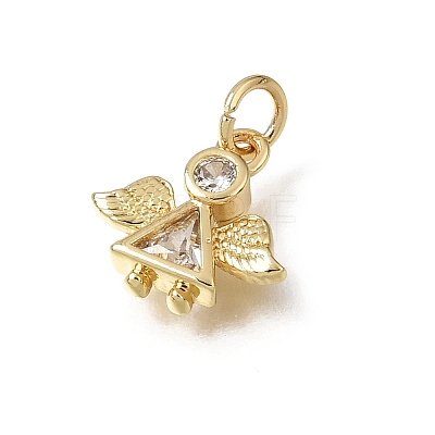 Brass Micro Pave Clear Cubic Zirconia Charms CU-L001-14G-07-1
