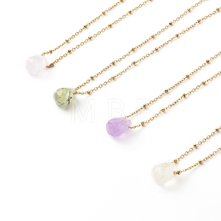 Natural Quartz Pendant Necklaces NJEW-JN03472-1