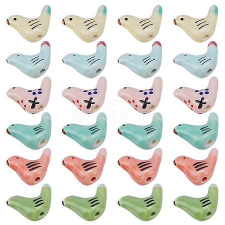 28Pcs 7 Colors Handmade Porcelain Beads PORC-GO0001-02-1