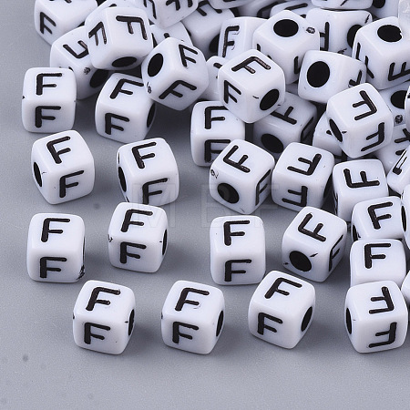 White Opaque Acrylic Beads MACR-R869-02F-1