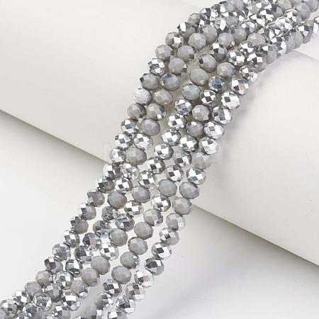 Electroplate Opaque Glass Beads Strands EGLA-A034-P4mm-M02-1