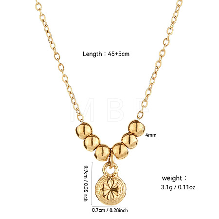 304 Stainless Steel Pendant Cable Chain Necklaces for Women WG91243-01-1