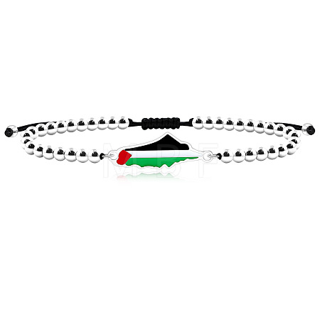 Palestine Map 304 Stainless Steel Enamel Link Bracelets FS-WGEA228-05-1