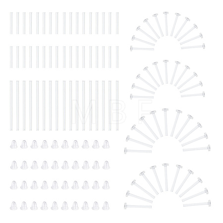 284Pcs 7 Styles  Silicone & Plastic Earring Post Sleeves & Ear Nuts FIND-NB0004-60-1