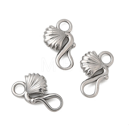 304 Stainless Steel Hook Clasps STAS-Z179-07P-1