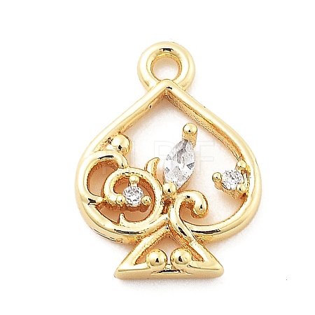 Brass Micro Pave Cubic Zirconia Pendants KK-H511-01G-01-1
