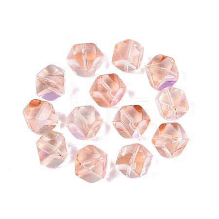 Electroplate Transparent Glass Beads EGLA-Q140-01-A04-1