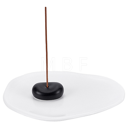 1Pc Oval Ceramic Incense Burner Holder AJEW-ME0003-93A-1