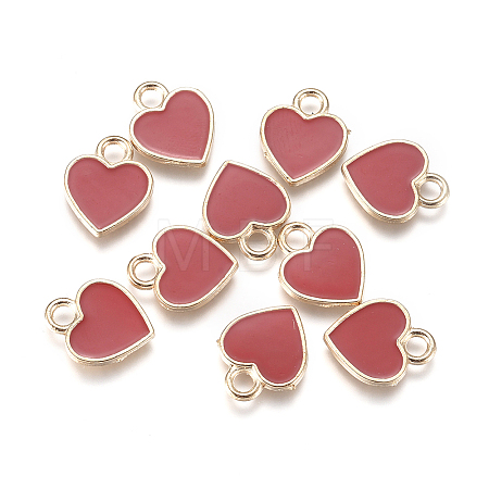 Golden Plated Alloy Enamel Charms PALLOY-CJC0001-35A-1