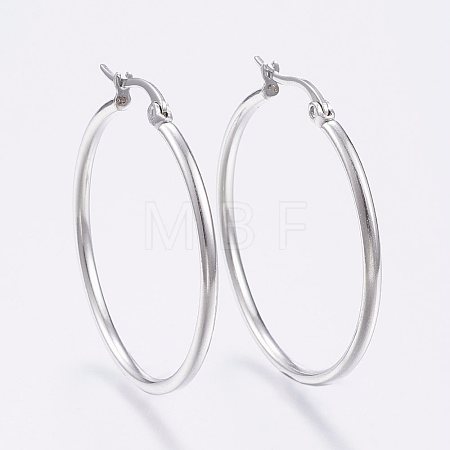 Tarnish Resistant 304 Stainless Steel Big Hoop Earrings X-EJEW-F105-07P-1