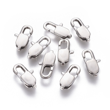 Non-Tarnish 304 Stainless Steel Lobster Claw Clasps STAS-G201-06C-P-1
