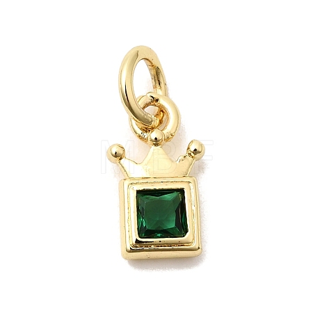 Brass Cubic Zirconia Charms KK-G554-01B-02-1