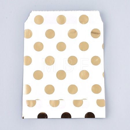 Polka Dot Pattern Eco-Friendly Kraft Paper Bags AJEW-M207-H01-03-1