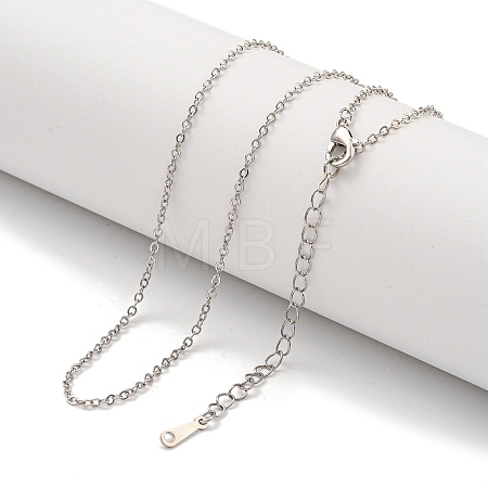 Brass Cable Chain Necklaces for Women NJEW-G084-19P-1