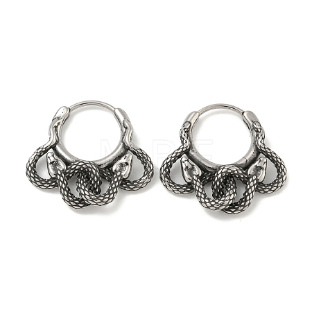 316 Surgical Stainless Steel Hoop Earrings EJEW-D096-08D-AS-1