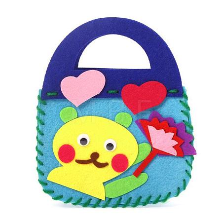 Non Woven Fabric Embroidery Needle Felt Sewing Craft of Pretty Bag Kids LS-DIY-H140-04-1