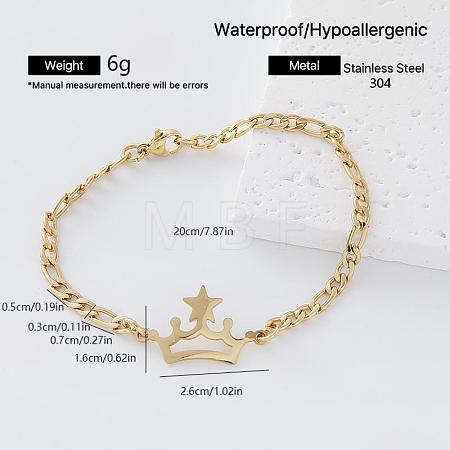 304 Stainless Steel Link Bracelets for Women GU8038-3-1