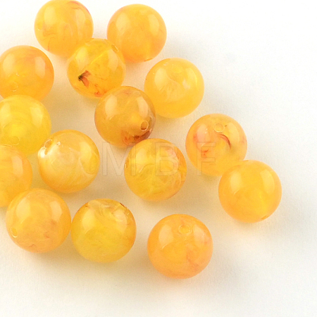 Round Imitation Gemstone Acrylic Beads OACR-R029-12mm-10-1