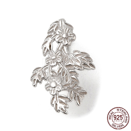 Rhodium Plated 925 Sterling Silver Ice Pick Pinch Bails STER-NH0001-18P-1