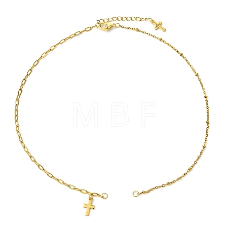 304 Stainless Steel Cable Chain & Paperclip Chain Necklace Making AJEW-JB01637-1