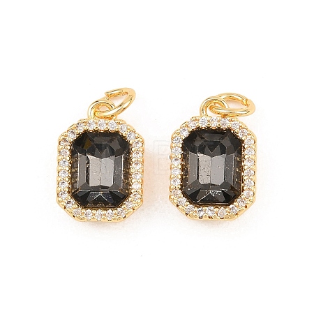 Brass Micro Pave Cubic Zirconia Pendants KK-H538-23A-G-1
