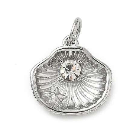 304 Stainless Steel & Crystal Rhinestone Pendants STAS-G391-02P-02-1