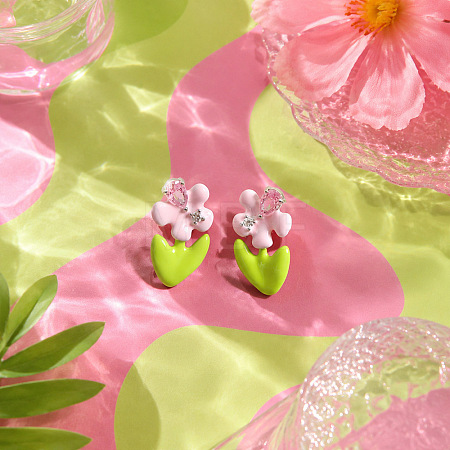 Brass Enamel Stud Earrings WG69E6D-01-1