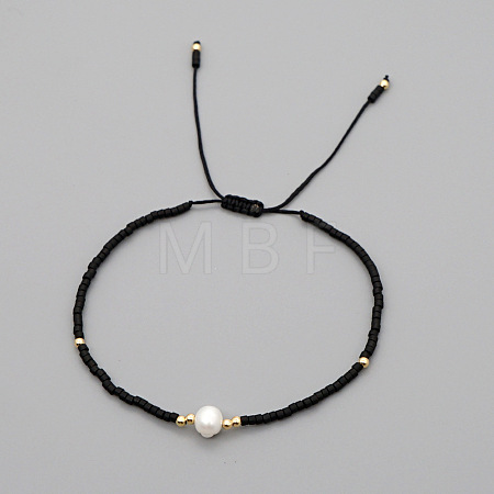 Adjustable Glass Seed Bead Braided Bead Bracelets for Women VT9382-2-1