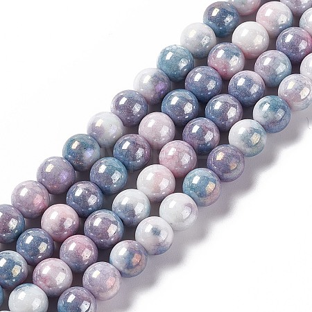 Electroplated Glass Beads Strands X-GLAA-C023-01D-1
