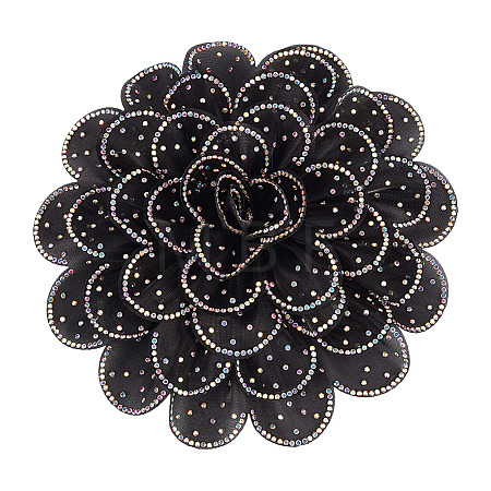 Polyester Flower Brooches JEWB-WH0020-130A-1