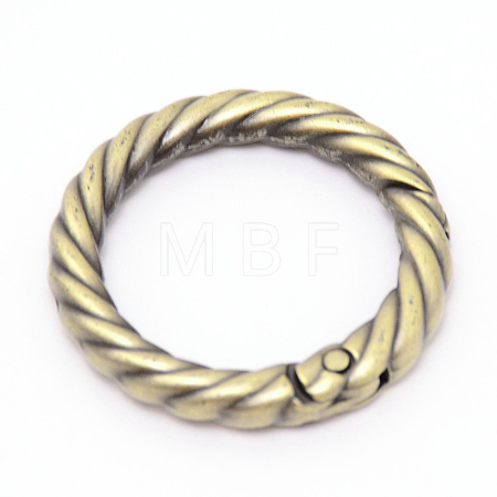 Zinc Alloy Spring Gate Rings PALLOY-WH0081-51B-01-1