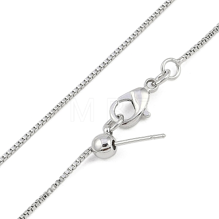 1mm Rack Plating Brass Box Chain Adjustable Slider Necklaces for Women Men MAK-L044-56P-1