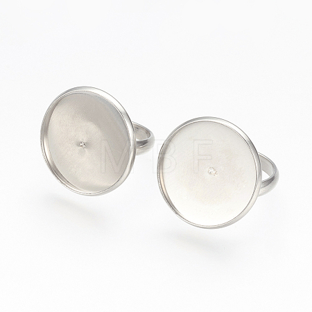 Tarnish Resistant Adjustable 304 Stainless Steel Finger Rings Components STAS-E144-026-20mm-1