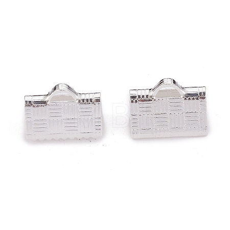 304 Stainless Steel Ribbon Crimp Ends X-STAS-P249-27B-S-1